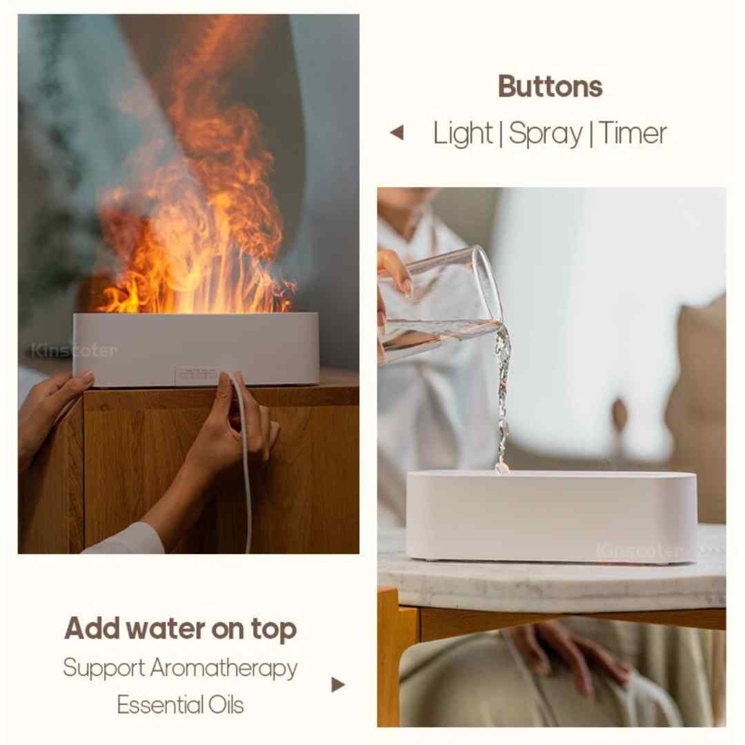 Ethereal Flame: The Ultimate Flame Projector Aromatherapy Diffuser - Futuristic Humidifier