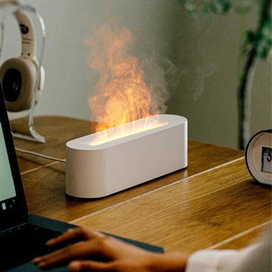 Ethereal Flame: The Ultimate Flame Projector Aromatherapy Diffuser - Futuristic Humidifier