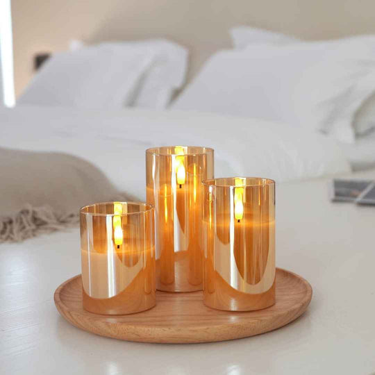 LED Glass Candle Set with Remote Control – Perfect for Christmas, Weddings, and Elegant Home Décor!