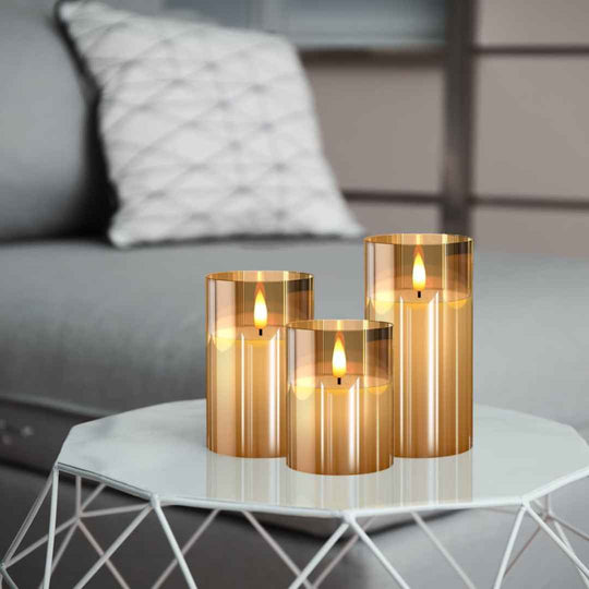 LED Glass Candle Set with Remote Control – Perfect for Christmas, Weddings, and Elegant Home Décor!