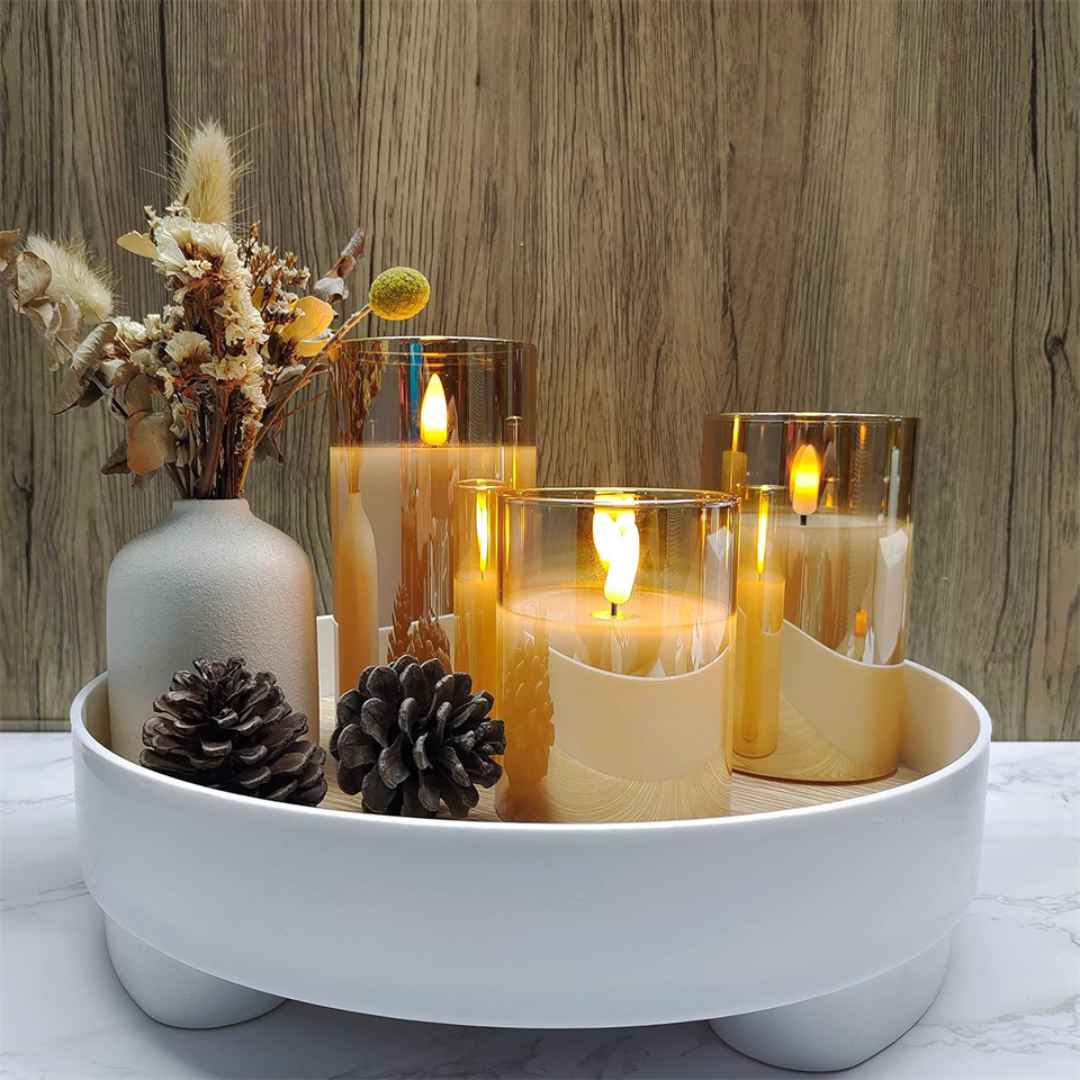 LED Glass Candle Set with Remote Control – Perfect for Christmas, Weddings, and Elegant Home Décor!