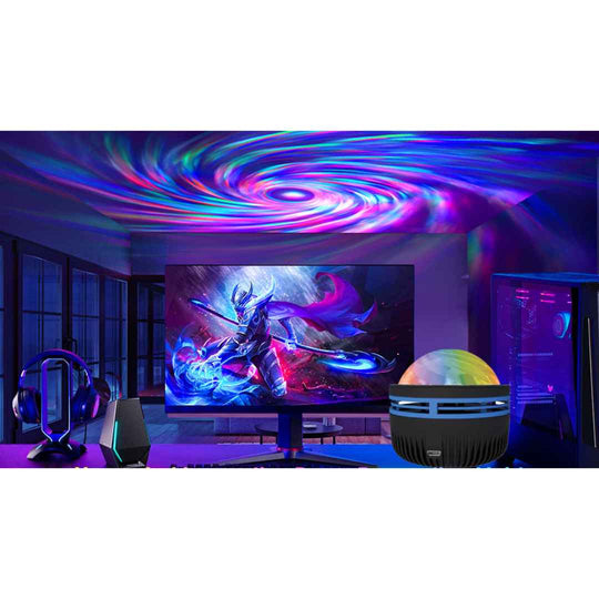 Unleash a vibrant, colorful vortex in your room! Transform your space with our LED Projector and watch your decor come to life.