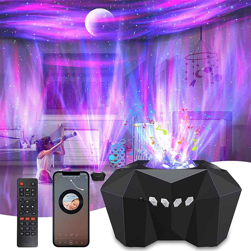 Aurora Galaxy Moon Projector with Remote Control - Built-In Speaker - 55 Lighting Effects