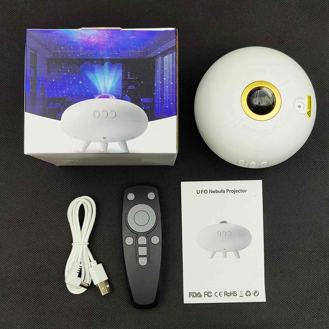 UFO Nebula Galaxy Projector – RGB Starry Sky Lamp & Flying Saucer Light